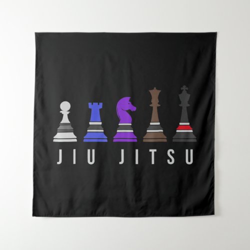 jiu jitsu training   chess gift  bjj with text tapestry