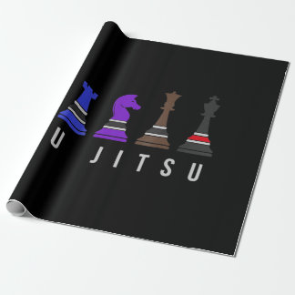 jiu jitsu training chess, gift bjj with text. wrapping paper
