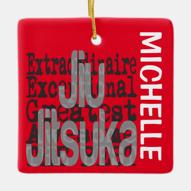 Jiu Jitsuka Extraordinaire CUSTOM Ceramic Ornament (Front)