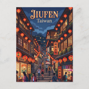 Jiufen Old Street Taiwan Postcard