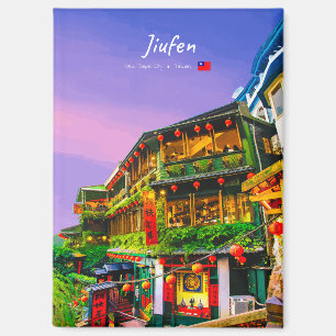 Jiufen, Taiwan - Ancient Teahouse Flat Magnet