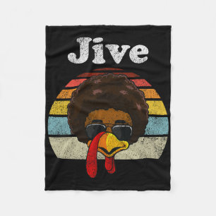 Jive Thanksgiving Turkey Day Funny Face Vintage Re Fleece Blanket