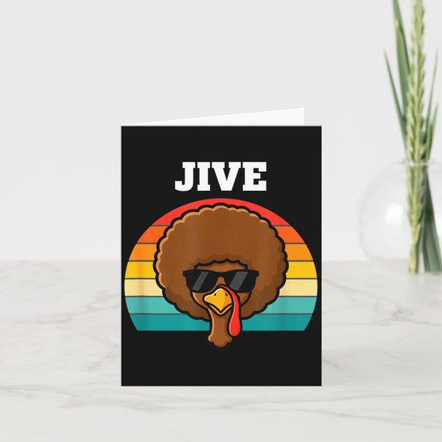 Jive Turkey Afro Retro 70s Thanksgiving Turkey Day Card (Front)