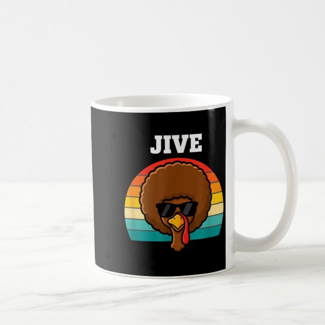 Jive Turkey Afro Retro 70s Thanksgiving Turkey Day Coffee Mug (Right)