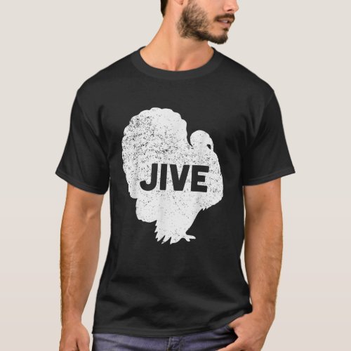 Jive Turkey White Distressed T_Shirt
