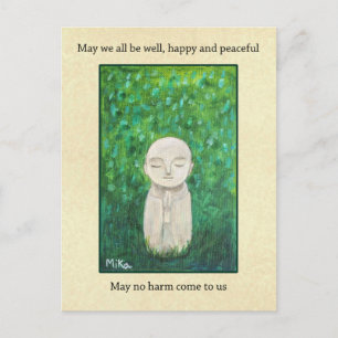 Jizo Art with Buddhism Loving Kindness Prayer Holiday Postcard