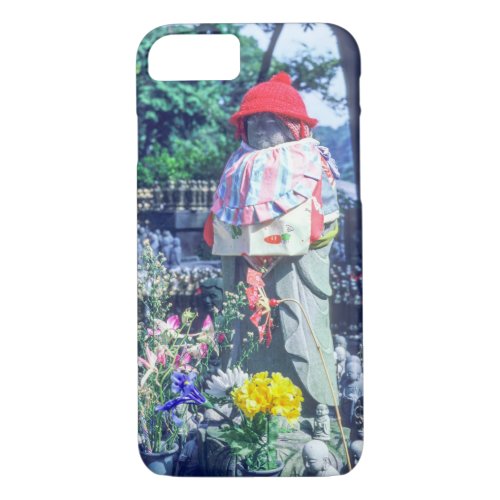 Jizo monk statue with bib and hat iPhone 87 case