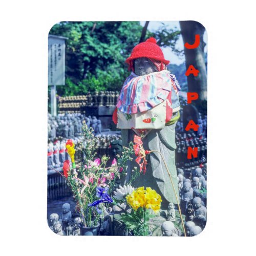 Jizo monk statue with bib and hat _ Japan Magnet