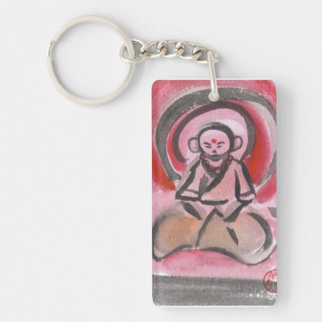 Jizo the Monk Meditates Keychain (Front)