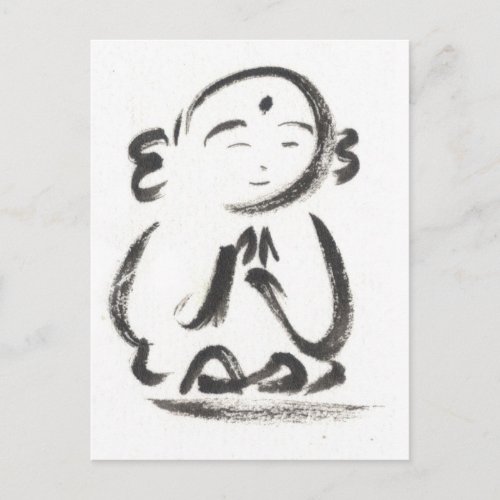 Jizo the Monk Postcard in White