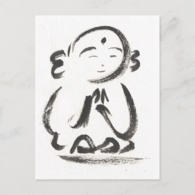 Jizo the Monk Postcard in White (Front)