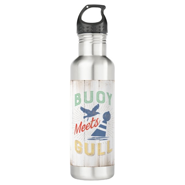 JJ72 Buoy Meets Gull.tif Stainless Steel Water Bottle (Front)