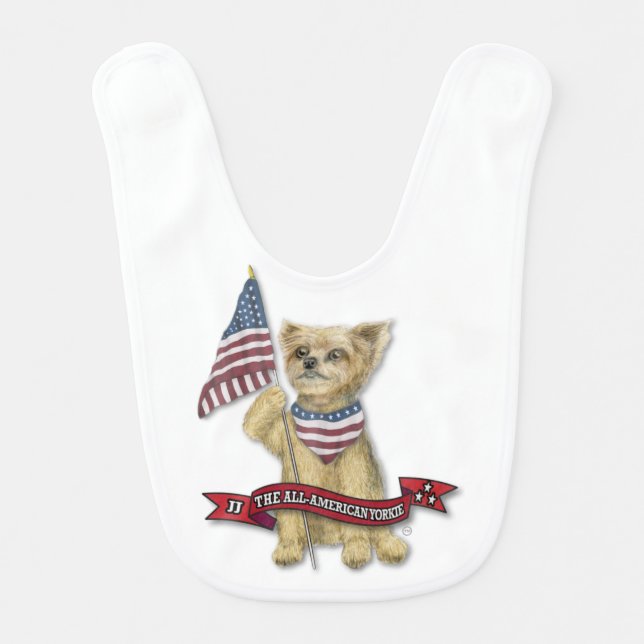 JJ The All-American Yorkie Baby Bib (Front)