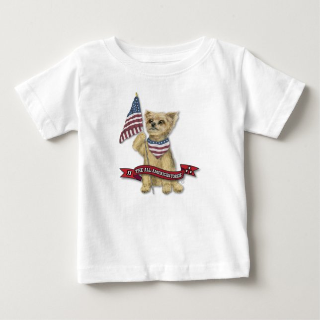 JJ, The All-American Yorkie Baby T-Shirt (Front)