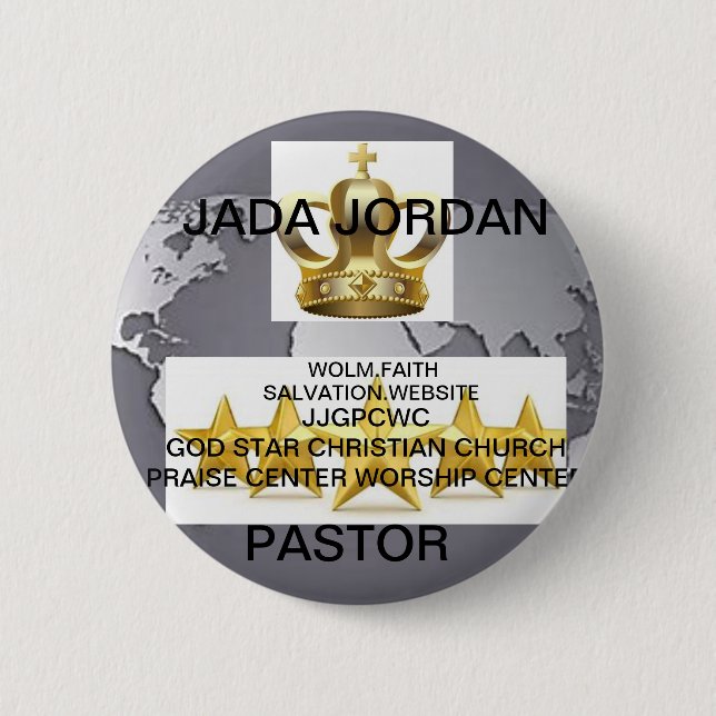 JJGPCWC GOD STAR CHRISTIAN CHURCH BADGE ERASER BUTTON (Front)