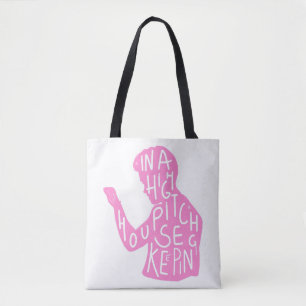 JJ's silhouette housekeeping quote in pastel pink Tote Bag
