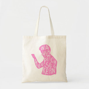 JJs silhouette housekeeping quote  in pastel pink  Tote Bag