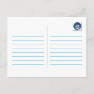 JK 2023 Blue Double Column Line Custom Text Postcard