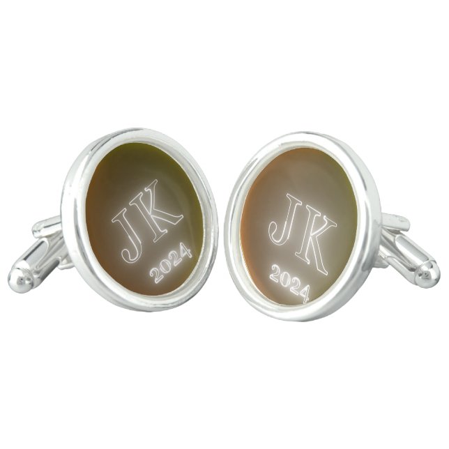 JK 2024 Silver Plated Cufflinks (Angled)