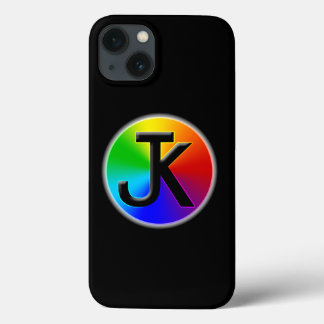JK color wheel logo iphone case (black)
