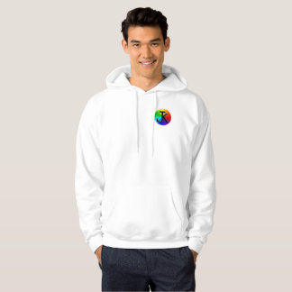 JK color wheel logo white hoodie