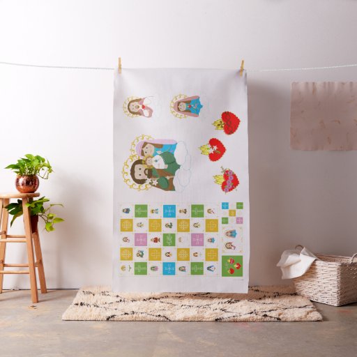+JMJ+  Cute Saint Baby Quilt Squares and Dolls Fabric