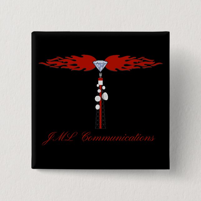 JML Communications Tower Logo Button (Front)