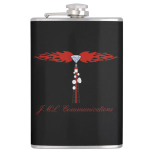 JML Communications Tower Logo Flask