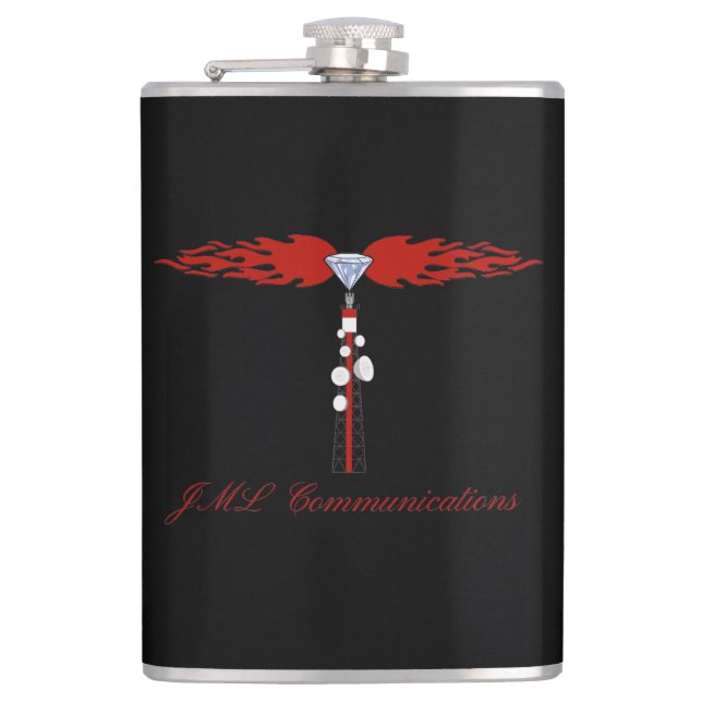 JML Communications Tower Logo Flask (Front)
