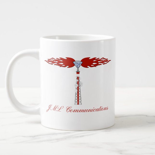 JML Communications Tower Logo Giant Coffee Mug (Left)