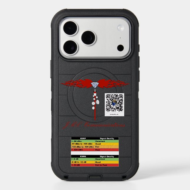 JML Communications Tower Logo & RSRP Signal Streng Otterbox iPhone Case (Back)