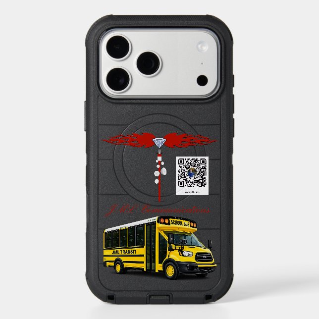 JML Communications Tower Logo & Transit Otterbox iPhone Case (Back)