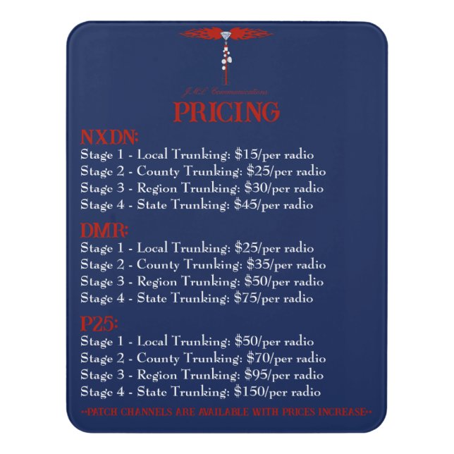 JML Pricing Door Sign (Contemporary Vert)