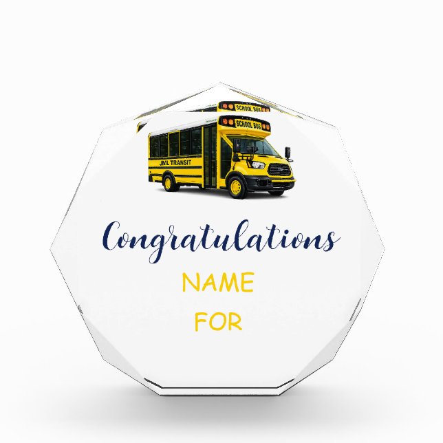 JML Transit Congratulations Trophy Acrylic Award (Front)