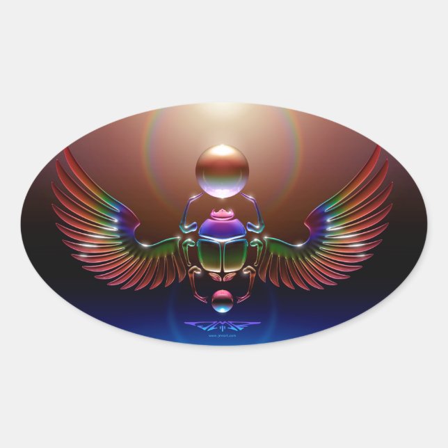 JMR - Crystal Scarab Oval Sticker (Front)