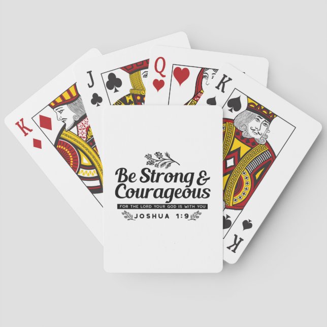 Jo 1:9 Bible Verse Design –Be Strong & Courageous Poker Cards (Back)