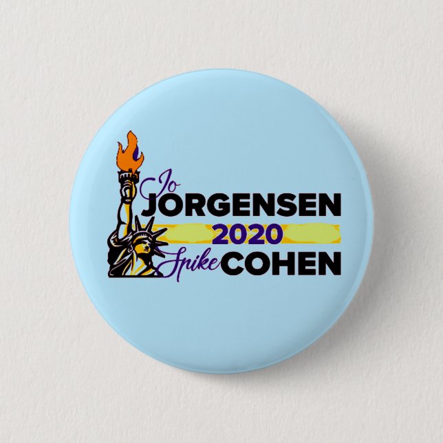 Jo Jorgensen / Spike Cohen 2020 Button (Front)