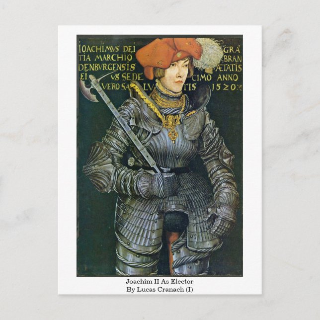 Joachim Ii As Elector By Lucas Cranach (I) Postcard (Front)