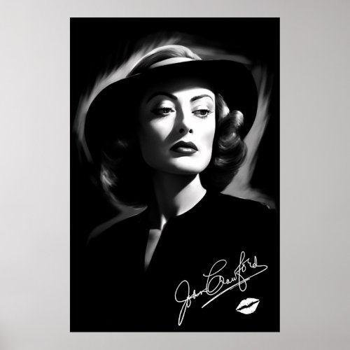 Joan Crawford black and white noir poster