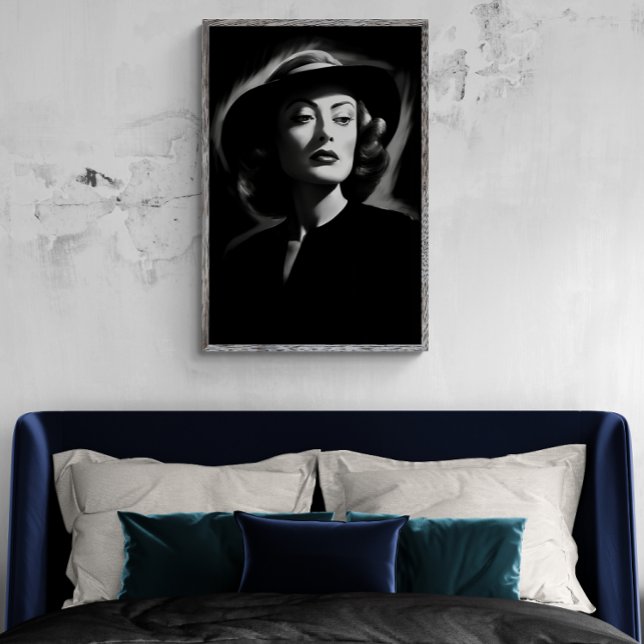 Joan Crawford noir, black and white print poster (Creator Uploaded)