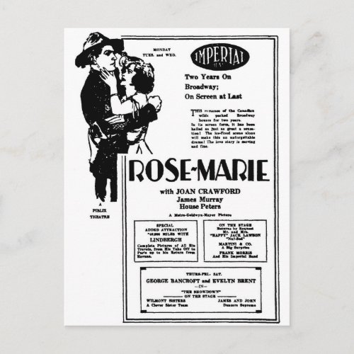 Joan Crawford Rose_Marie 1928 Postcard