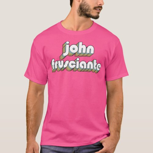 Joan Frusciante Retro Rainbow Typography Faded Sty T_Shirt