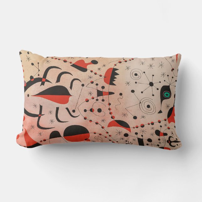 joan miro paintings art, abstract art  lumbar pillow (Front)