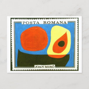 Joan Miro Vintage Stamp Design Postcard