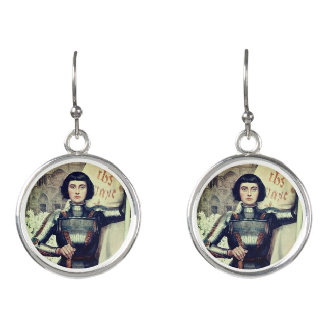 Joan of Arc (Albert Lynch illustration) Earrings (Front)