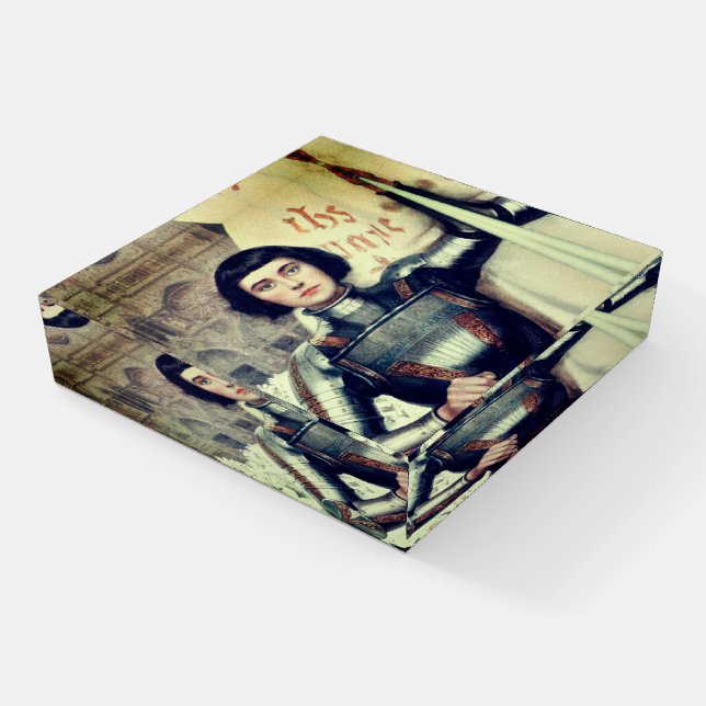 Joan of Arc (Albert Lynch illustration) Paperweight (Angled)