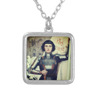 Joan of Arc (Albert Lynch illustration) Silver Plated Necklace