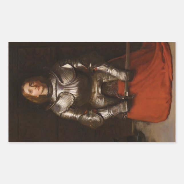 Joan of Arc (by John Everett Millais) Rectangular Sticker (Front)