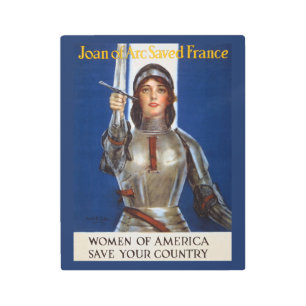 Joan of Arc French Heroine, Knight Maid of Orleans Metal Print