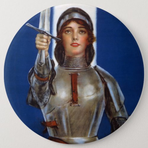 Joan of Arc French Heroine Knight National Hero Button